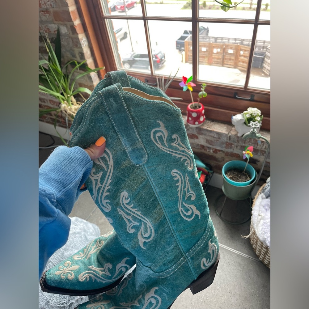 Teal Corral boots
